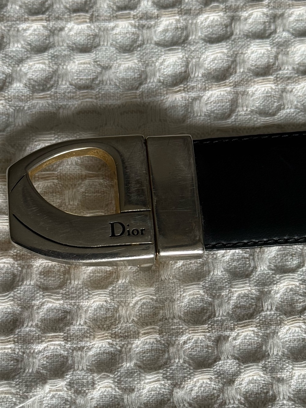 Rare Vintage Dior unisex black/brown reversible Belt Silver&Gold Dior D Buckle - Picture 2 of 8